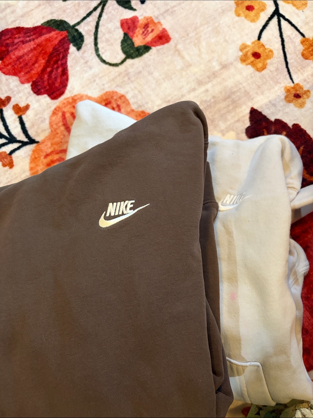 Nike mens Brown and light blue hooded sweatshirt